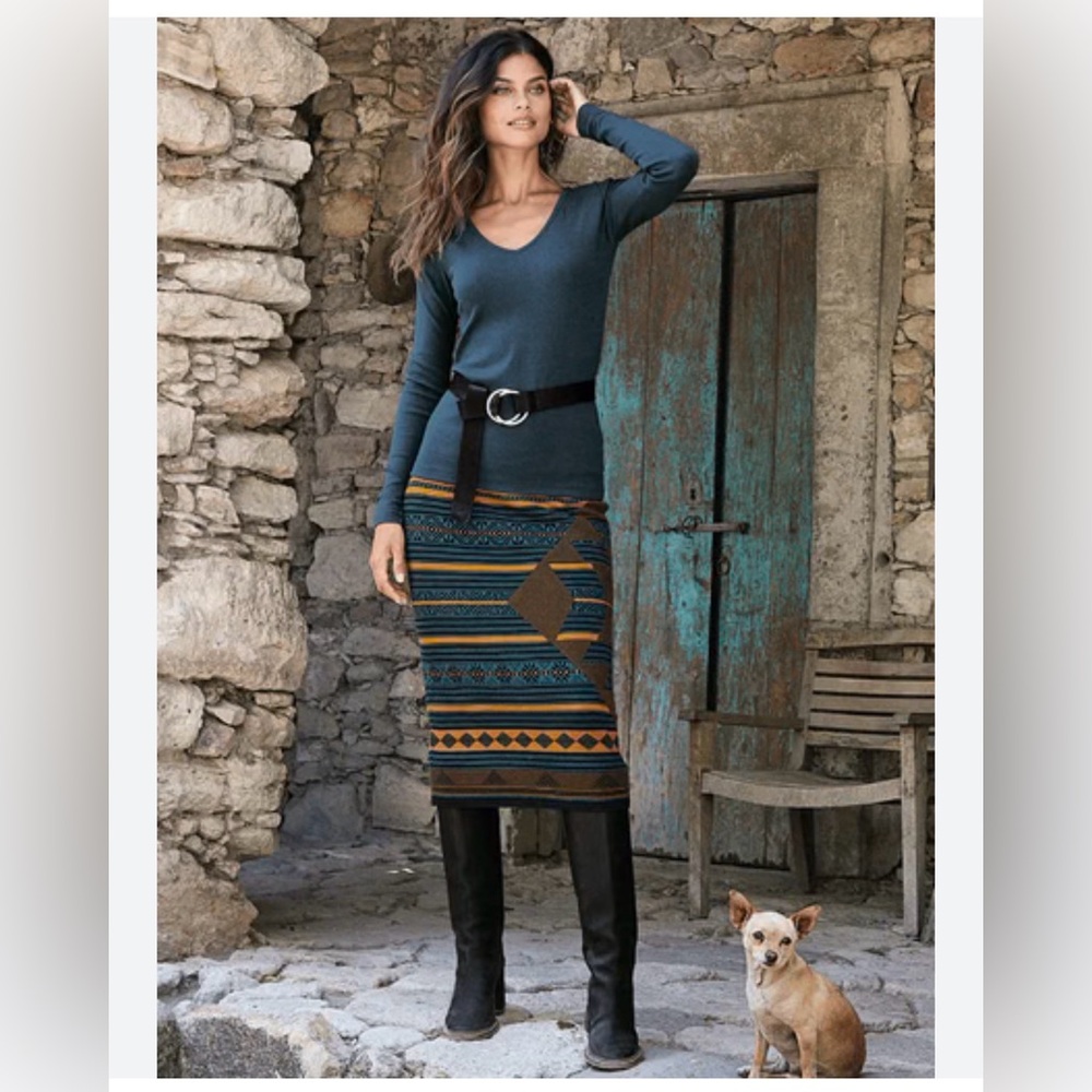 Peruvian Connection Sumatran Ikat Pencil Skirt